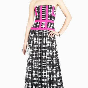 BCBGMAXAZRIA Black/White/Pink Gracelyn Dress